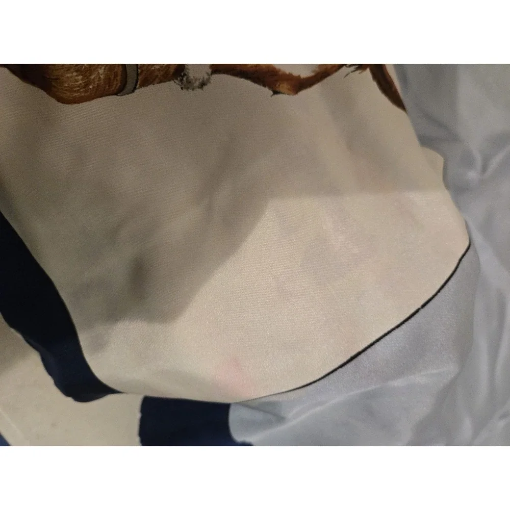 Vintage Horse Scarf Silk Equestrian Echo Blue White 26x25 RL Made in Italy